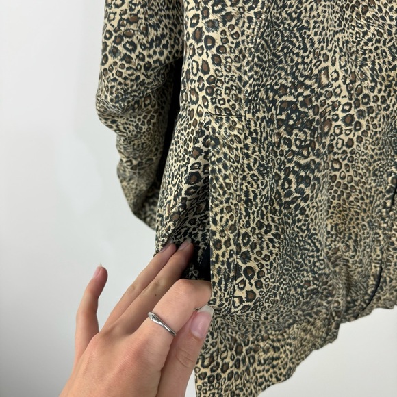 Rhoda Lynn Silk Animal Print Cheetah Vintage Bomber Jacket y2k Retro 90s - Picture 4 of 5
